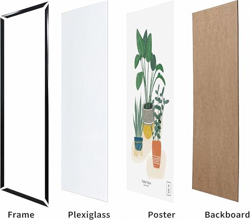 24x36 Black Flat Profile Wall Photo Frame, Versatile Mountable Frame for Posters, Art Prints, Photos, Home, Bedroom, Living Room, Office Decor in Saudi Arabia