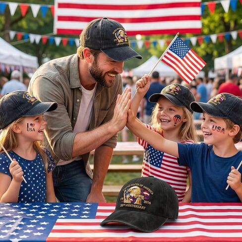American Flag Cape Costume Set – 250th Anniversary USA Patriotic Accessories, Retro Flag Sunglasses, Embroidered USA Hat, Patriotic Tattoo, Small Flags, 4th of July Costume, Olympic Outfit in Kuwait