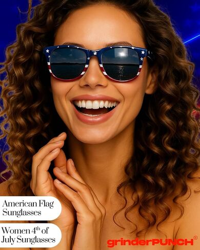 grinderPUNCH USA American Flag Sunglasses Stars and Stripes in Kuwait