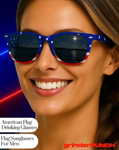 grinderPUNCH USA American Flag Sunglasses Stars and Stripes in Kuwait