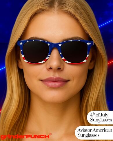 grinderPUNCH USA American Flag Sunglasses Stars and Stripes in Kuwait