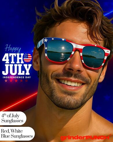 grinderPUNCH USA American Flag Sunglasses Stars and Stripes in Kuwait