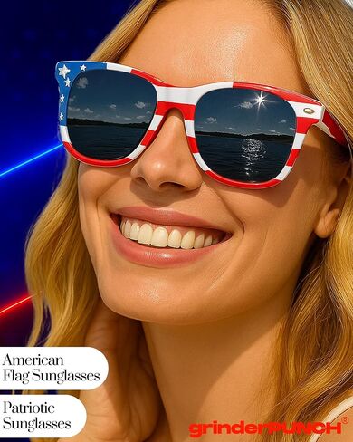 grinderPUNCH USA American Flag Sunglasses Stars and Stripes in Kuwait