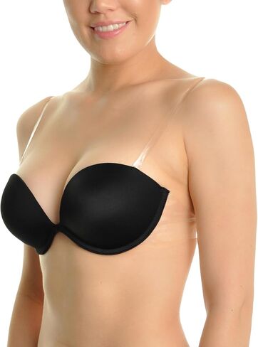 Angelina Women's Wired and Padded Push-up Bras with Clear Convertible Straps (6-Pack) in Kuwait