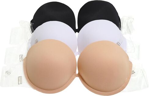 Angelina Women's Wired and Padded Push-up Bras with Clear Convertible Straps (6-Pack) in Kuwait