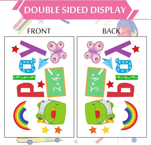 JarThenaAMCS Back to School Window Cling Stickers Play Learn Grow Together Double-Sided Glass Decals for Home Classroom Party Wall Decor, 6 Sheets in Kuwait