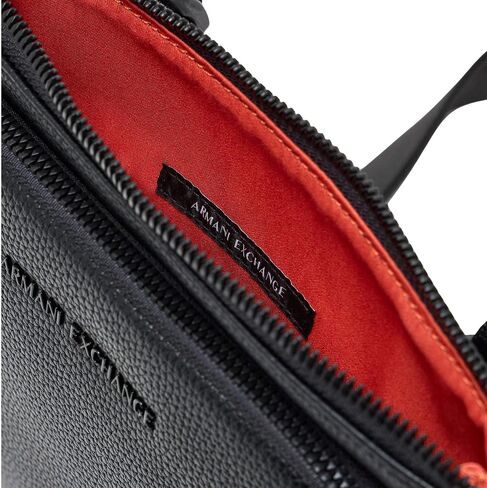 Armani Exchange, Men's Madrid, Sustainable, Embossed Logo, Flat Crossbody, Black, One Size in Kuwait