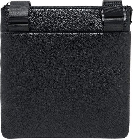 Armani Exchange, Men's Madrid, Sustainable, Embossed Logo, Flat Crossbody, Black, One Size in Kuwait