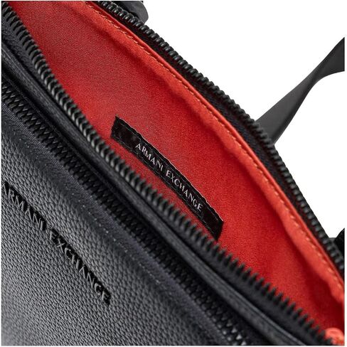 Armani Exchange, Men's Madrid, Sustainable, Embossed Logo, Flat Crossbody, Black, One Size in Kuwait