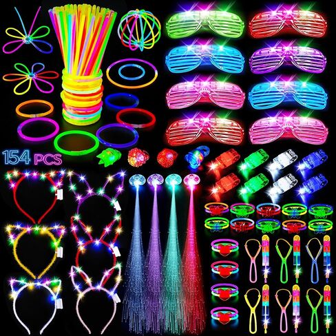120 PCS Glow In The Dark Party Supplies, Light Up Glasses, Led Glasses, Glow In The Dark Glasses, Glow Party Supplies, Neon Party Glasses for Glow Party, Wedding, Birthday, New Year, Rave, Carnival in Kuwait