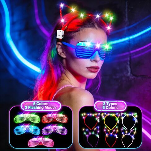 120 PCS Glow In The Dark Party Supplies, Light Up Glasses, Led Glasses, Glow In The Dark Glasses, Glow Party Supplies, Neon Party Glasses for Glow Party, Wedding, Birthday, New Year, Rave, Carnival in Kuwait