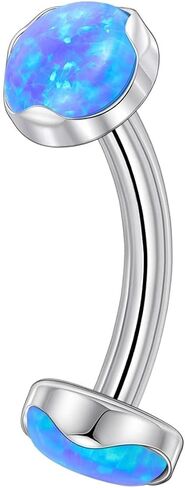 Lantine 14G Titanium Belly Button Rings for Women Internal Threaded Curved Barbell Hypoallergenic Cute Opal Navel Piercing Jewelry 6-14mm in Kuwait