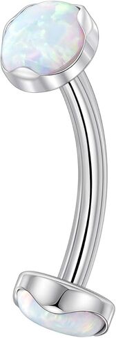 Lantine 14G Titanium Belly Button Rings for Women Internal Threaded Curved Barbell Hypoallergenic Cute Opal Navel Piercing Jewelry 6-14mm in Kuwait