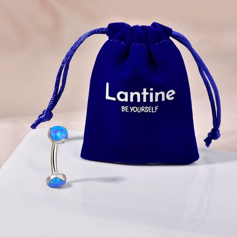 Lantine 14G Titanium Belly Button Rings for Women Internal Threaded Curved Barbell Hypoallergenic Cute Opal Navel Piercing Jewelry 6-14mm in Kuwait