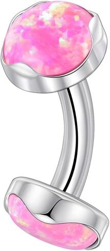 Lantine 14G Titanium Belly Button Rings for Women Internal Threaded Curved Barbell Hypoallergenic Cute Opal Navel Piercing Jewelry 6-14mm in Kuwait