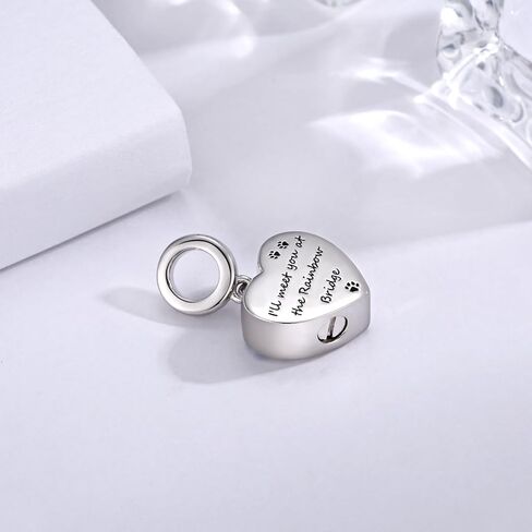 Sterling Silver Cremation Urn Charms for Pet Ashes Bead Rainbow Bridge Dog Memorial Jewelry Gifts for Women in Saudi Arabia