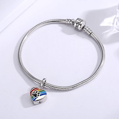 Sterling Silver Cremation Urn Charms for Pet Ashes Bead Rainbow Bridge Dog Memorial Jewelry Gifts for Women in Saudi Arabia