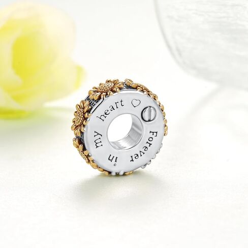 Sunflower Urn Bead Charm 925 Sterling Silver Cremation Charm for Bracelet Memorial Jewelry Gifts for Women Loss Loved One in Kuwait