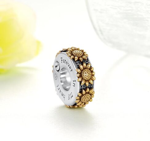 Sunflower Urn Bead Charm 925 Sterling Silver Cremation Charm for Bracelet Memorial Jewelry Gifts for Women Loss Loved One in Kuwait