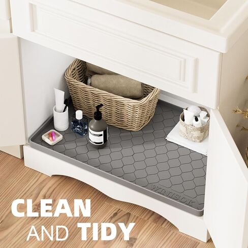Winisok Silicone Under Sink Mat 34" x 22", Kitchen Essentials and Gadgets, Shelf Liner and Cabinet Protector, Home Organizers and Storage, Waterproof Bathroom Tray in Saudi Arabia