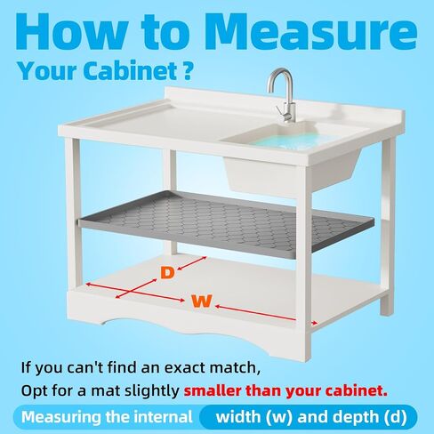 Winisok Silicone Under Sink Mat 34" x 22", Kitchen Essentials and Gadgets, Shelf Liner and Cabinet Protector, Home Organizers and Storage, Waterproof Bathroom Tray in Saudi Arabia