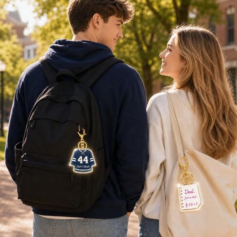 سحر حقيبة أكريليك من Campus Romance، قلادة سلسلة مفاتيح لطيفة على شكل حب جامعي 5 سم لحقيبة الظهر، ومحفظة، وحقيبة حمل، وحقيبة كتب، هدية إكسسوار رومانسية للهوكي للقراء والمشجعين in Kuwait