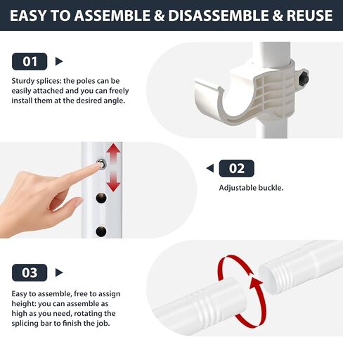 Room Divider Curtain Rod, Heavy Duty Floor to Ceiling Tension Rod – No Drill Partition Room Dividers, 4-10 ft Height & 48-72 in Width, Metal Rod for Room Separation in Apartment, Dorm, Studio, White in Saudi Arabia