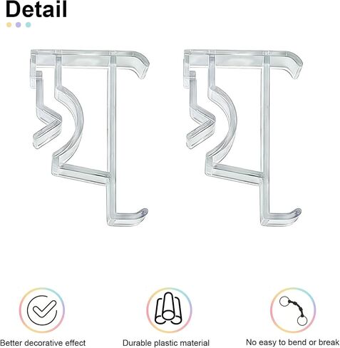 12 Pack Valance Clips 2 Inch Plastic Clear Blind Clips for Wood or Faux Wood Horizontal Blinds Valance in Saudi Arabia