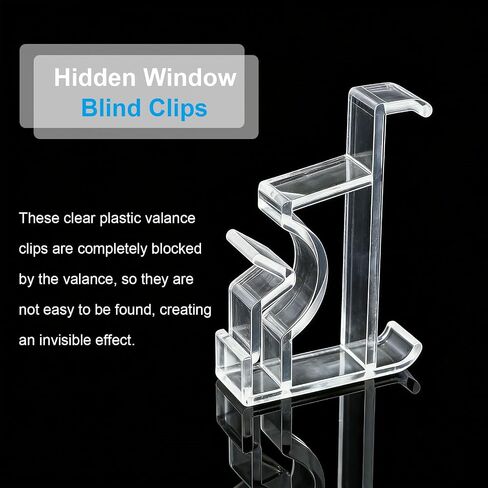 12 Pack Valance Clips 2 Inch Plastic Clear Blind Clips for Wood or Faux Wood Horizontal Blinds Valance in Saudi Arabia