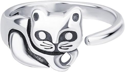 OIDIMS Lovely Pet Little Cat Ring for Women Cute Kitten Open Adjustable Dainty Animal Wrap Stacking Statement Rings Birthday Xmas Student Graduation Gift for Kitty Cats Lover Niece Daughter in Kuwait