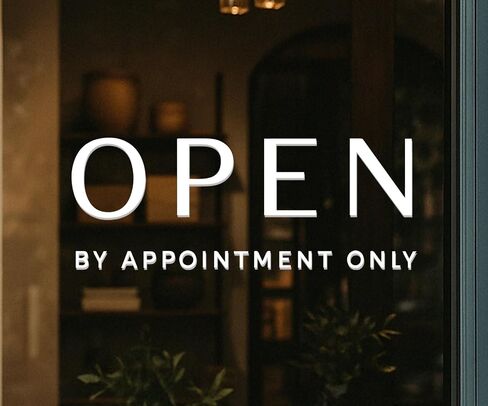 Open by Appointment ONLY Vinyl Decal, Business Storefront Window Sign, Premium Vinyl Decor for Salon, Studio, Boutique, Easy to Apply & Remove, 10X4 in Kuwait