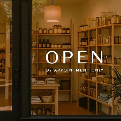 Open by Appointment ONLY Vinyl Decal, Business Storefront Window Sign, Premium Vinyl Decor for Salon, Studio, Boutique, Easy to Apply & Remove, 10X4 in Kuwait