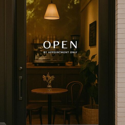 Open by Appointment ONLY Vinyl Decal, Business Storefront Window Sign, Premium Vinyl Decor for Salon, Studio, Boutique, Easy to Apply & Remove, 10X4 in Kuwait