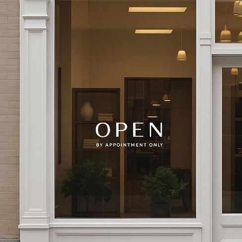 Open by Appointment ONLY Vinyl Decal, Business Storefront Window Sign, Premium Vinyl Decor for Salon, Studio, Boutique, Easy to Apply & Remove, 10X4 in Kuwait