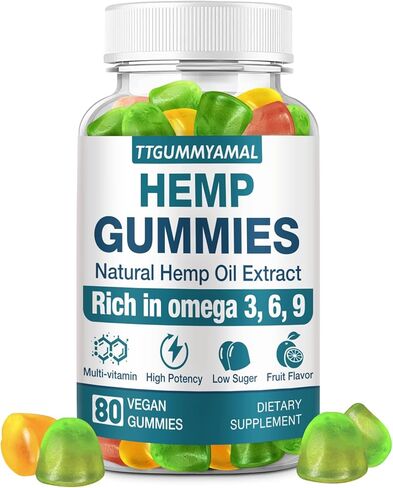 Hemp Gummies for Pain Sleep Anxiety Stress - High Potency Extra Strength Hemp Oil Extract - Organic Vegan Edible Hemp Gummy for Adult (1 Pack) in Saudi Arabia