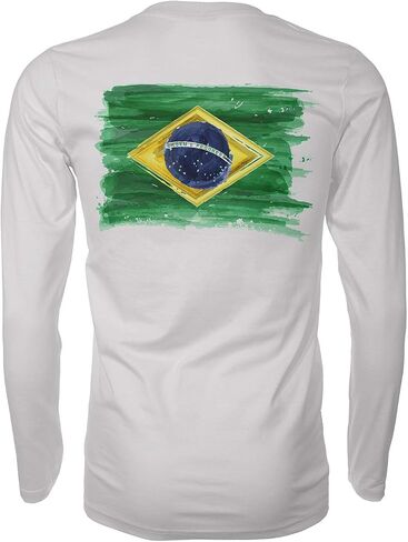 Brazil Flag Brasil Surf 50+ UPF Sun Protection Performance Long Sleeve Moisture Wicking T-Shirt in Saudi Arabia
