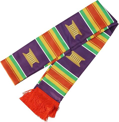 Red Yellow and Purple African American Graduation Stole Scarf Black Grads Scarf with Red Tassels in Saudi Arabia