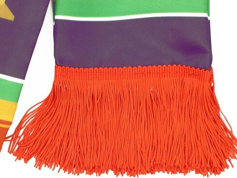 Red Yellow and Purple African American Graduation Stole Scarf Black Grads Scarf with Red Tassels in Saudi Arabia
