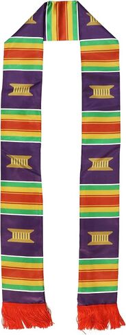 Red Yellow and Purple African American Graduation Stole Scarf Black Grads Scarf with Red Tassels in Saudi Arabia