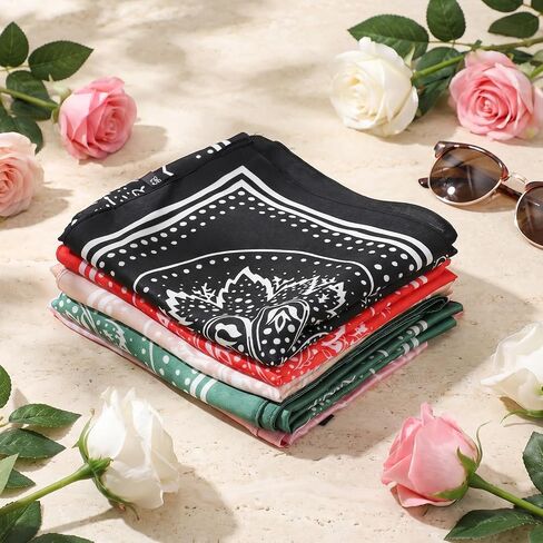 15 Pcs Silk Bandanas for Women, 26.8 x 26.8 Inch Satin Hair Bandana Set, 5 Colors Head Scarf for Sleeping, Fashion, Travel, and Casual Wear in Saudi Arabia