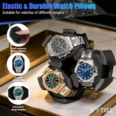 Watch Winder for Automatic Watches, 6 Watch Rotator with Super Quiet Motor & LED Backlight for Man/Woman's Christmas Gift, 4 Rotating Modes in Saudi Arabia