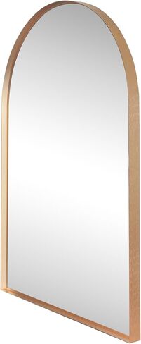 JONATHAN Y Elodie 28" x 40" Gold Arched Wall Mounted Mirror with Aluminum Frame for Bathroom Vanity Bedroom and Entryway Modern Decorative Home Decor MIR209C in Kuwait