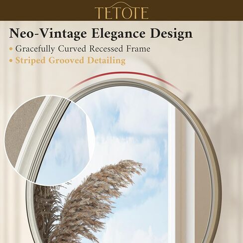 TETOTE Round Mirror 24 inch Brushed Nickel Mirror for Bathroom in Kuwait