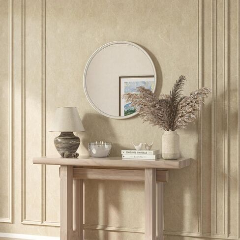 TETOTE Round Mirror 24 inch Brushed Nickel Mirror for Bathroom in Kuwait