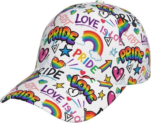 LGBT Pride Baseball Cap Rainbow Hat Men Women Gay Baseball Cap Adjustable Pride Hats Unisex in Saudi Arabia