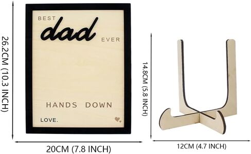 Best Dad Ever Hands Down Sign Personalized Father's Day Birthday Gifts Handprint Wooden Plaque Dad Gifts from Daughter Son Birthday Gifts Dad Art Sign Home Decoration (Best Dad Middle) in Saudi Arabia