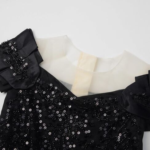 Uhnice Girls Sequin Tulle Dress Flower Girl Pageant Gown for Wedding Party Birthday in Kuwait