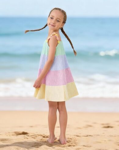 Toddler Girls Summer Dresses 3-Pieces Casual Sleeveless Sundress Girls' Flower Strap Dress with Bag and Hat Outfits in Saudi Arabia