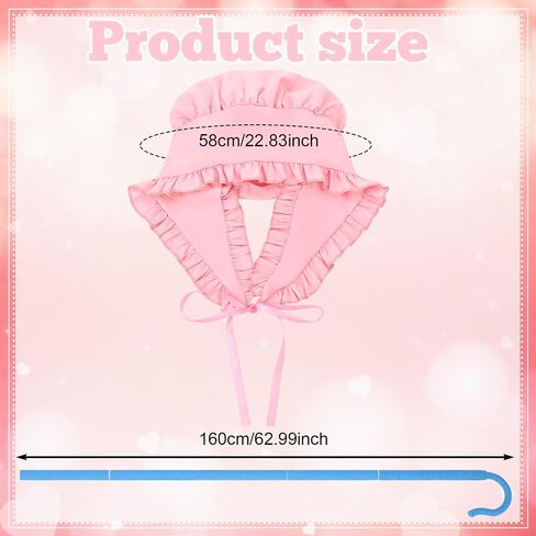 2 Pcs Shepherdess Costume,Pink Medieval Bonnet&Blue Staff for Women Children Carnival Halloween Cosplay Party in Kuwait