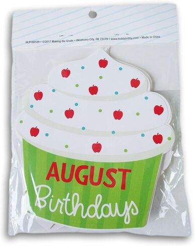 Birthday Cupcake and Candles Cutout Student Badge - Bulletin Board Decor Shapes - 44 Pieces in Saudi Arabia